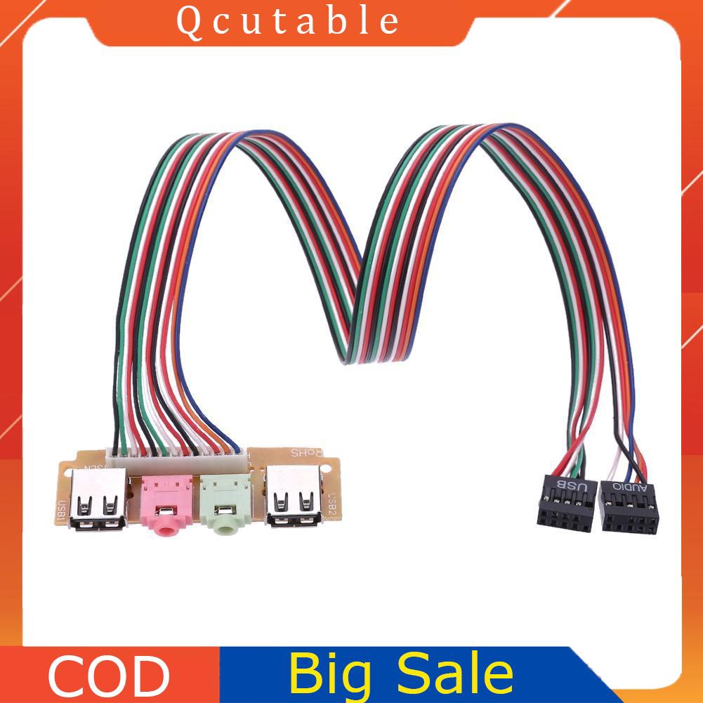 Cáp chia 2 cổng USB và cổng tai nghe kênh trước tiện lợi cho máy tính