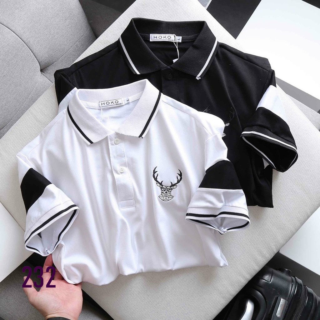 Áo Thun Nam Cổ Bẻ Polo Ngực Thêu Sừng Sươu 232 Chất Liệu Cao Cấp Thấm Hút Mồ Hôi Phong Cách Trẻ Trung - Hazo