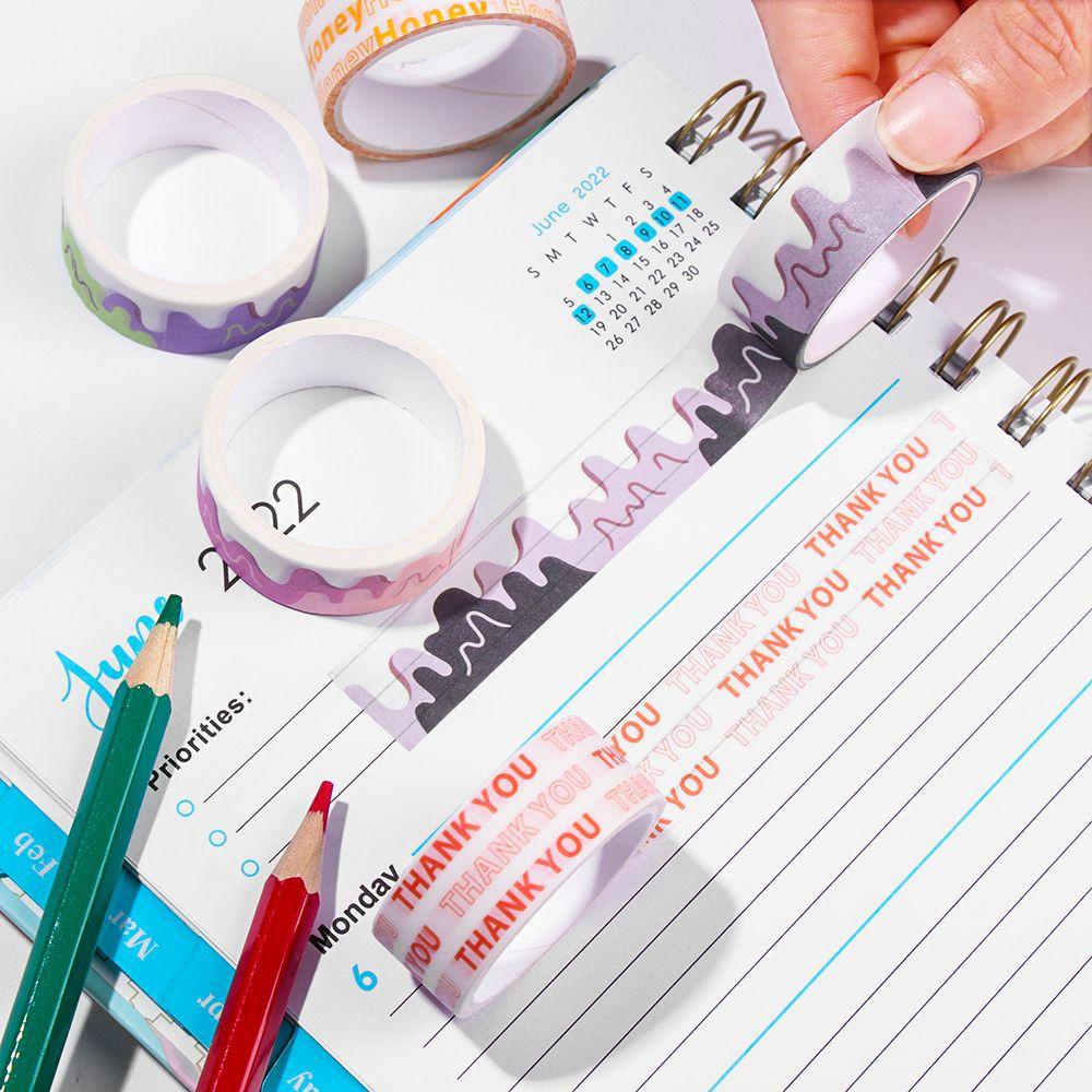 Nhãn Dán Giấy Dán Tự Dính Họa Tiết Hoạt Hình Màu Gradient Dùng Trang Trí Sổ Tay / Nhật Ký DIY