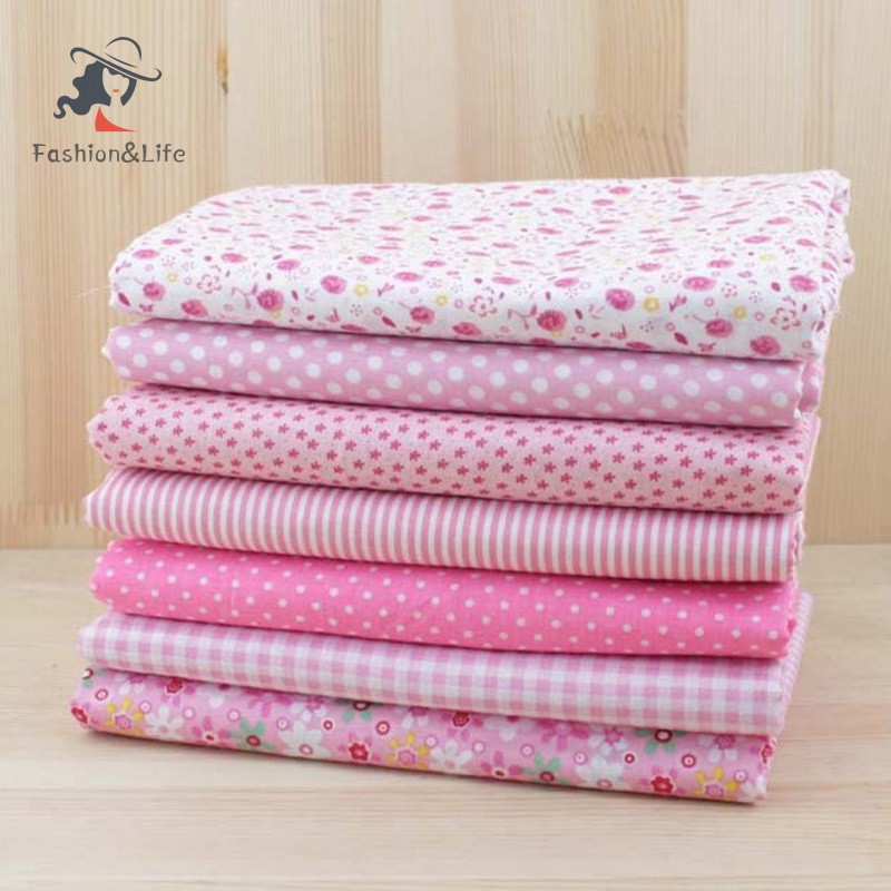 Bộ 7 Miếng Vải Cotton Dùng May Vá Thủ Công