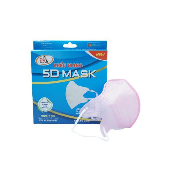 10 cái Khẩu trang y tế kháng khuẩn 3D 5D quai chun 3 lớp Nam Anh Famapro 5D Mask