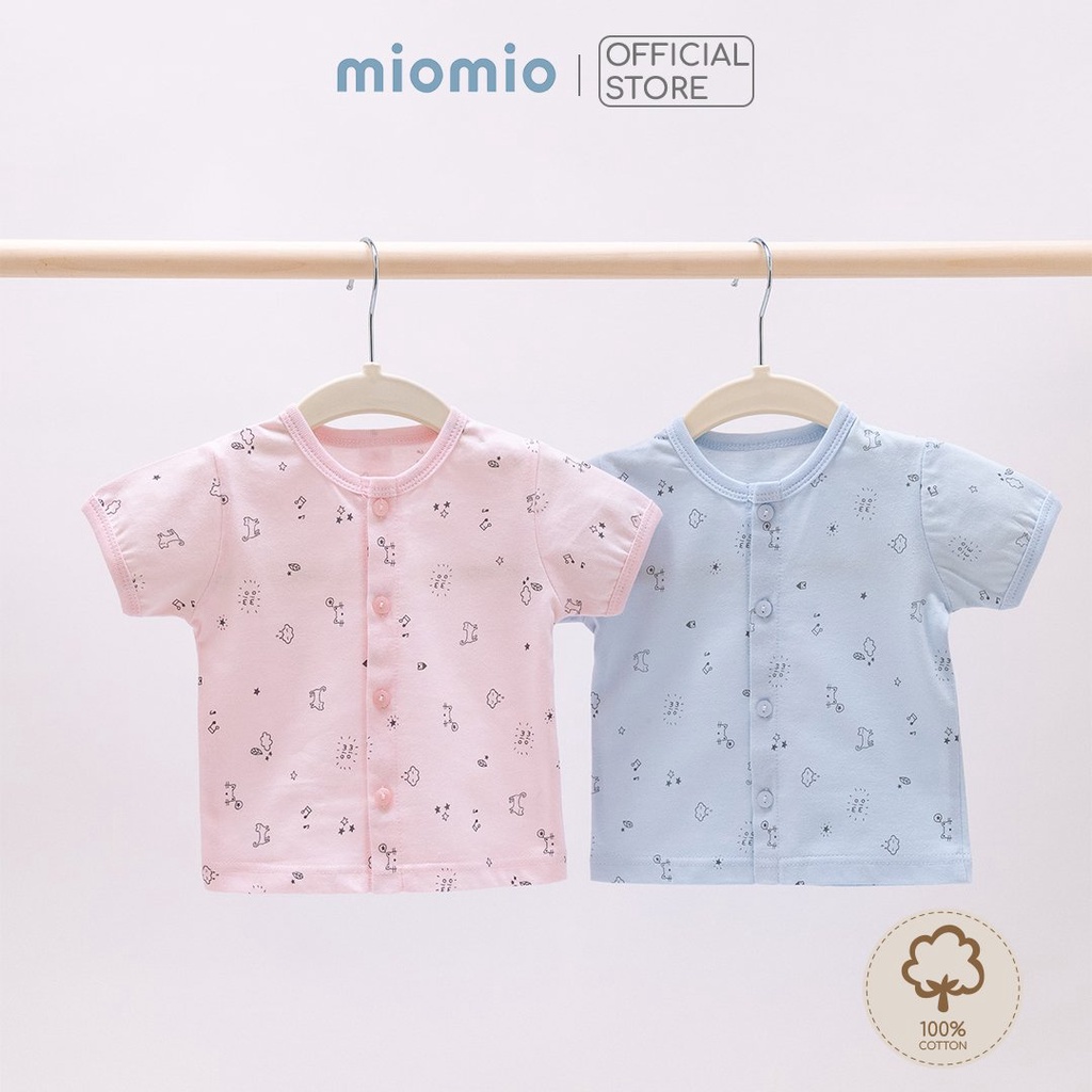 Áo Sơ Sinh Cộc Tay, Nút Giữa MIOMIO Vải Cotton Cho Mùa Hè | Thoáng Mát Dễ Chịu | Cho Bé Trai, Bé Gái (Từ 0-24 tháng)