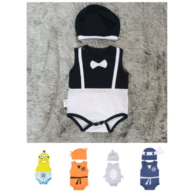 Bộ Bodysuit Chip Nón Cho Bé Trai - Mihababy - BDSTKBOY_NINJA_SHARK_SONGOKU_MINION_PRINCE