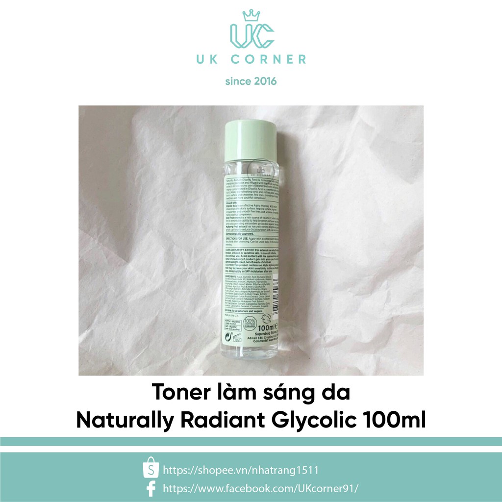[Mẫu mới] Toner chứa acid Glycolic sáng da Superdrug Naturally Radiant Glycolic | BigBuy360 - bigbuy360.vn