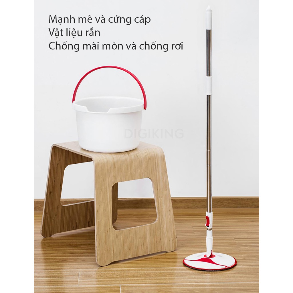 Bộ cây lau nhà thông minh  XIAOMI Yijie Rotary Mop Set YD-02 Red Gray Cloth