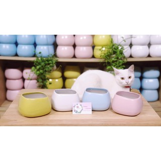 Chậu sứ trồng cây mẫu chữ nhật méo