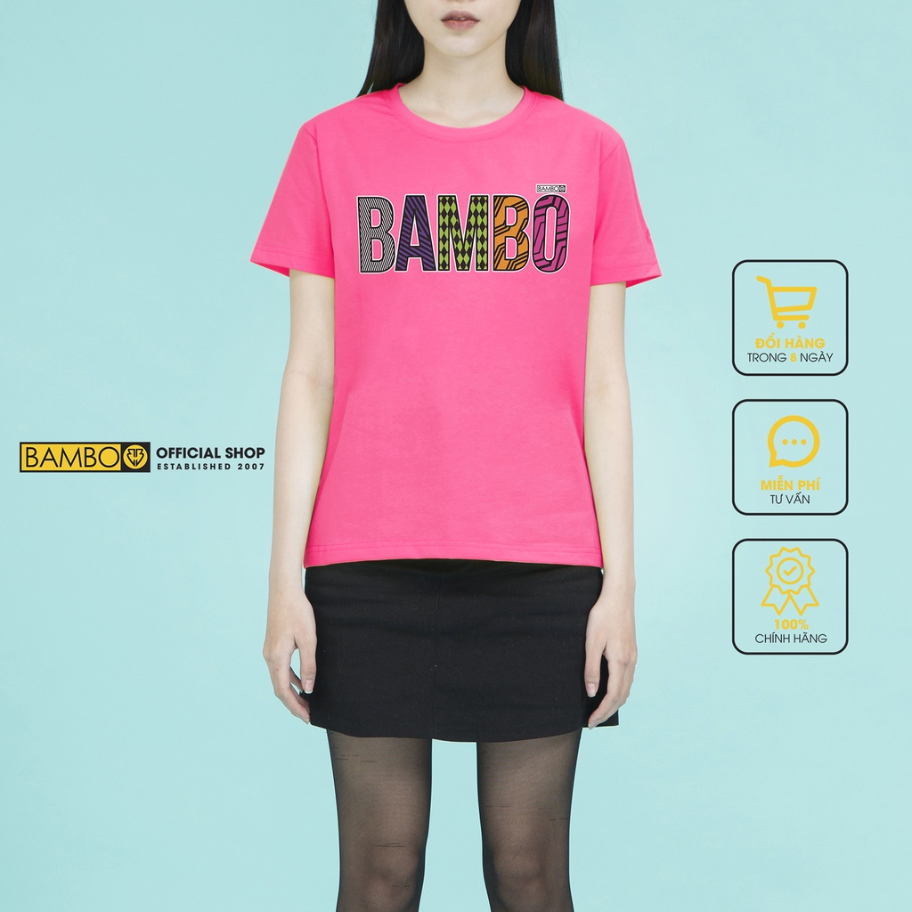 BAMBO - Áo thun nữ - Brand Geo, màu Hồng
