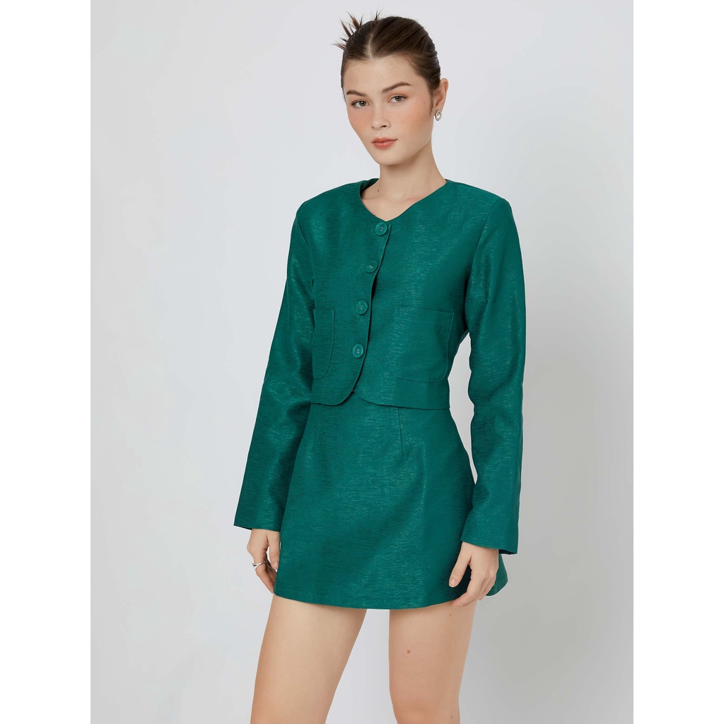 Áo Khoác Nữ Diamante Bolero , Chất Vải Taffta Tơ Tằm Thoải Mái , WK000020 ,SOMEHOW