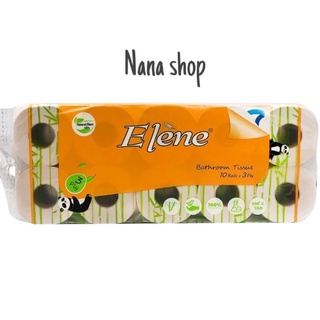 GIẤY VỆ SINH GẤU TRÚC 10 CUỘN 3 LỚP THƯƠNG HIỆU ELENE- Giấy tre Elene 10 cuộn