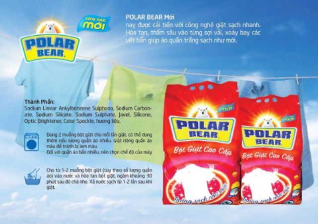 Bột Giặt Polar Bear Túi 2.250g