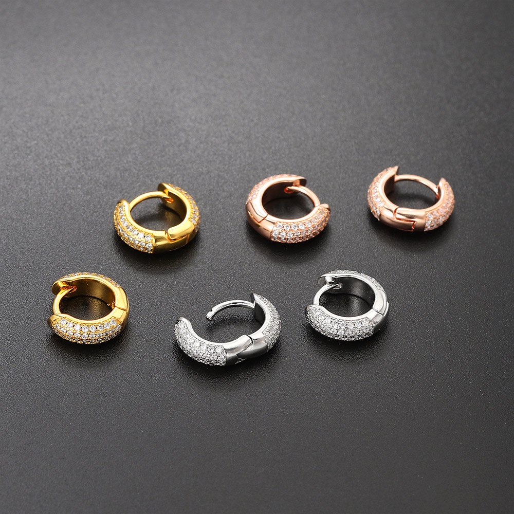 Khuyên Tai Tròn Nhỏ Sang Trọng Phong Cách Hip Hop OHE122 Cho Nam Nữ