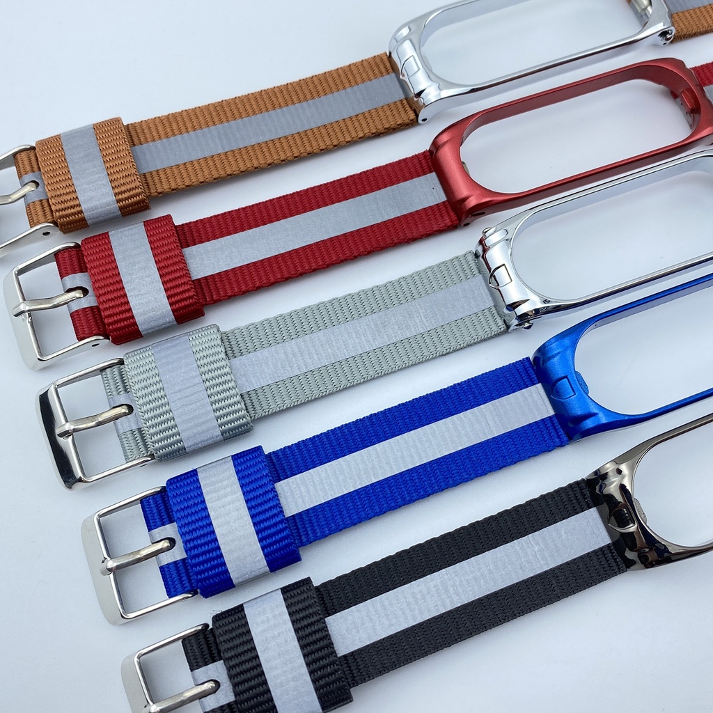 Dây Đeo Vải Dù Thay Thế Cho Đồng Hồ Thông Minh Xiaomi mi band 3 4 5 6