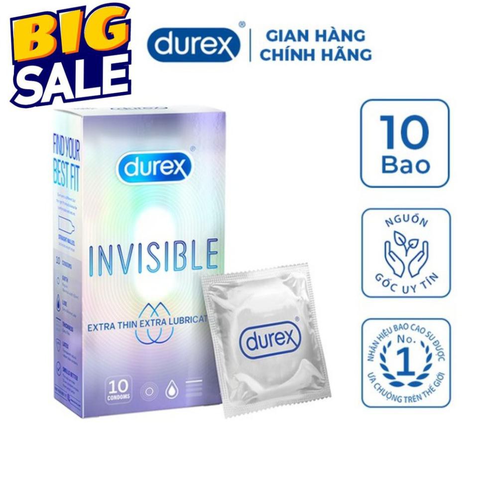 [SHOP MỚI BÁN GIÁ GỐC][CHÍNH HÃNG] [ BAO CAO SU ĐÓN XUÂN ] Bao cao su DUREX INVISIBLE  Mỏng nhưng mạnh, + 3% Silicone.