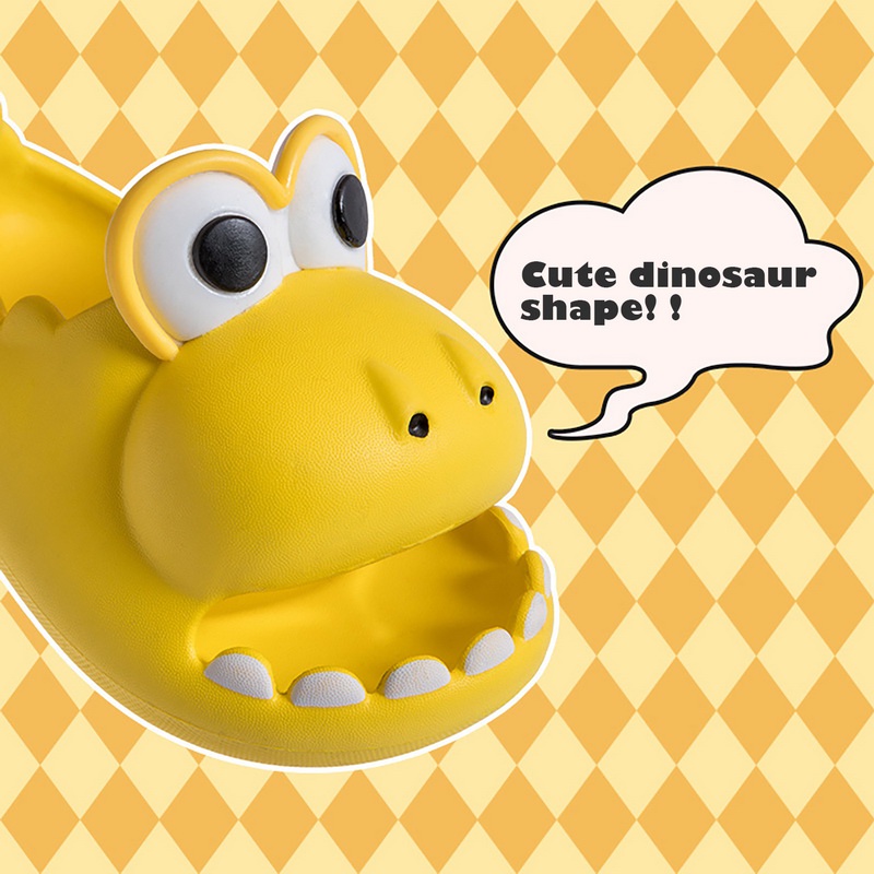 Dép EVA Đế Dày Chống Trượt Họa Tiết Khủng Long Hoạt Hình Màu Trơn Thời Trang Mùa Hè 2022 Cho Bé