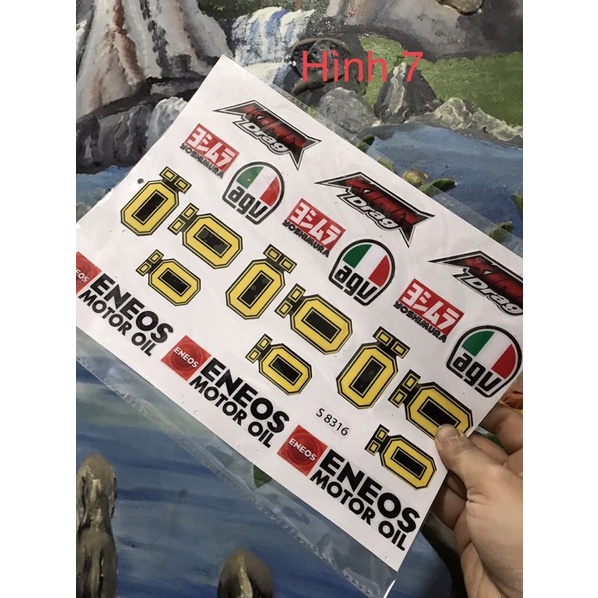 Sticker Tem nổi nhiều hình cao cấp trang trí xe laptop…