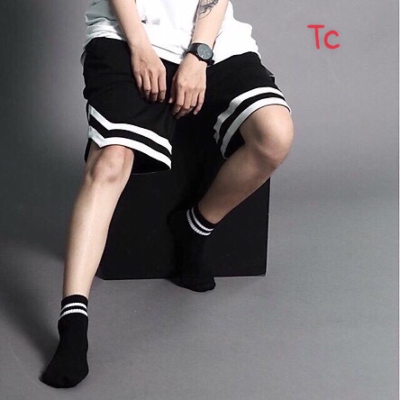 Quần Đùi Nam Nữ Viền V Thể Thao UNISEX