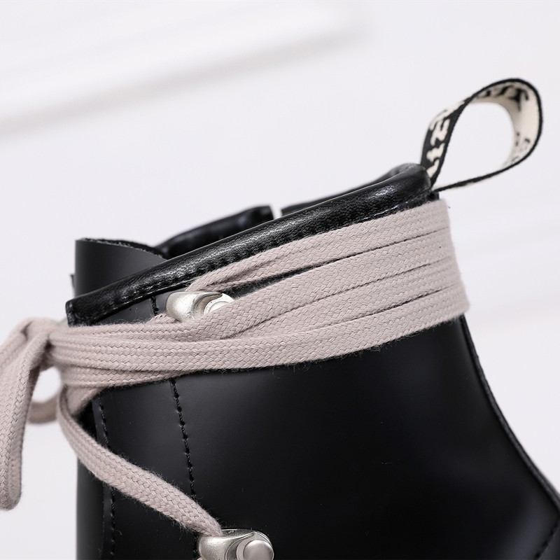 Giày bốt martin bằng da thật đế bằng thời trang đi mô tô cho nam và nữ