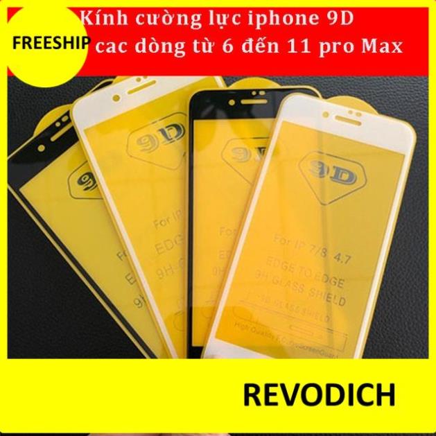 Kính cường lực iPhone FULL màn 5,6,6s, 6Plus,6sPlus,7,7Plus,8,8Plus, X, Xs, Xr,XsMax,11,11Pro,11 Pro Max/ 12 pro max