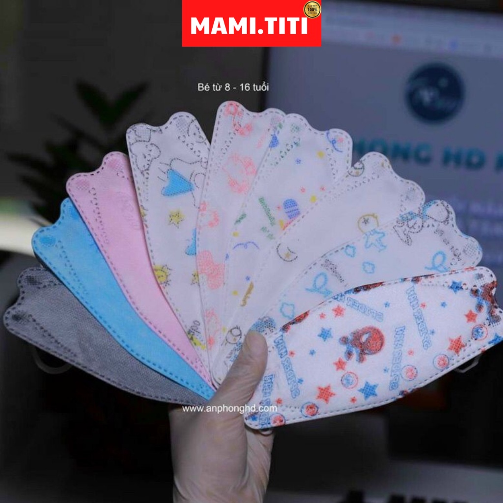 khẩu trang em bé, Túi 10 khẩu trang TP94 Đại phát họa tiết cho bé