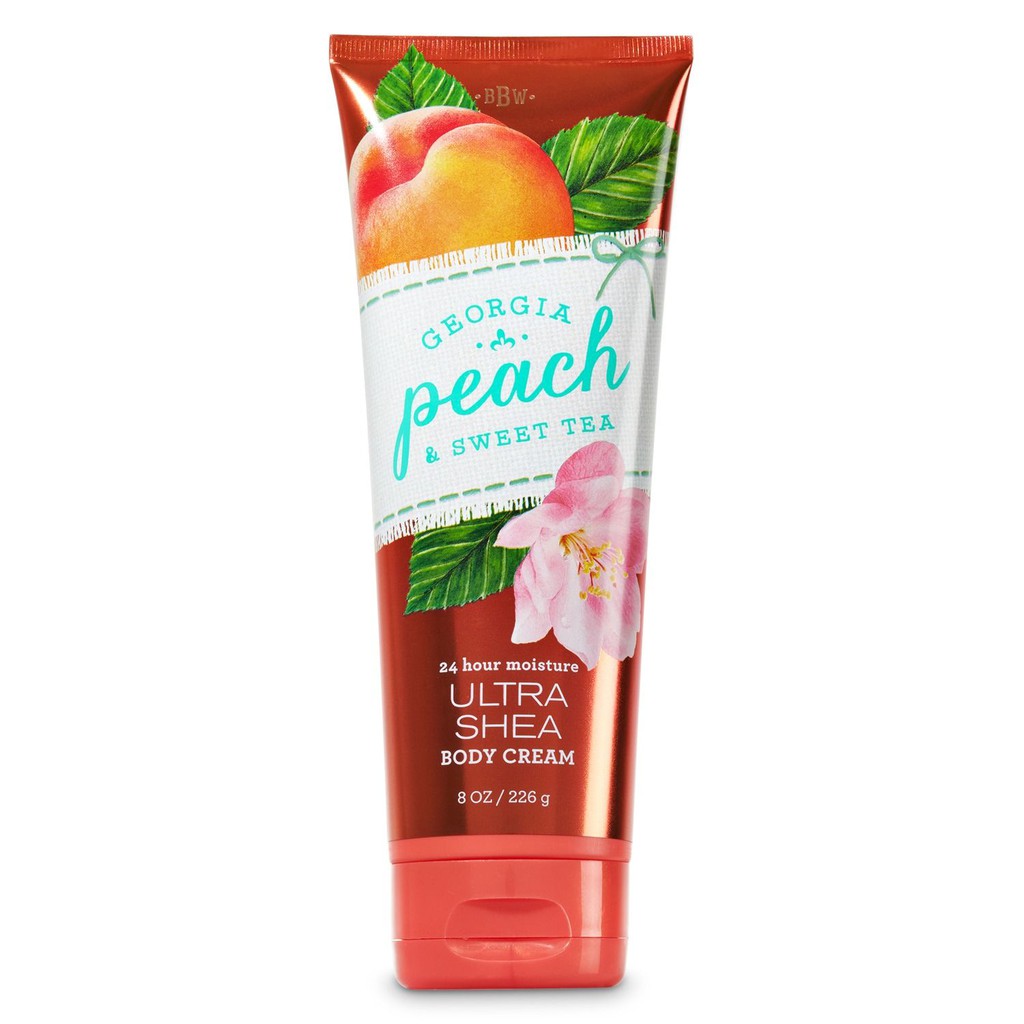 Kem dưỡng ẩm cơ thể Bath &amp; Body Works Georgia Peach &amp; Sweet Tea Ultra Shea Body Cream 226g (Mỹ)