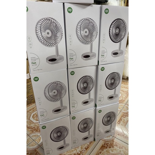 QUẠT SẠC TÍCH ĐIỆN CÓ ĐÈN LED DP-7626-7627