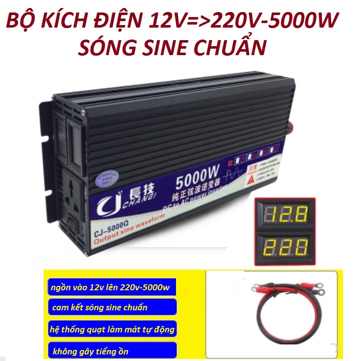 [HOT] Bộ chuyển đổi 12v lên 220v 5000w sine chuẩn