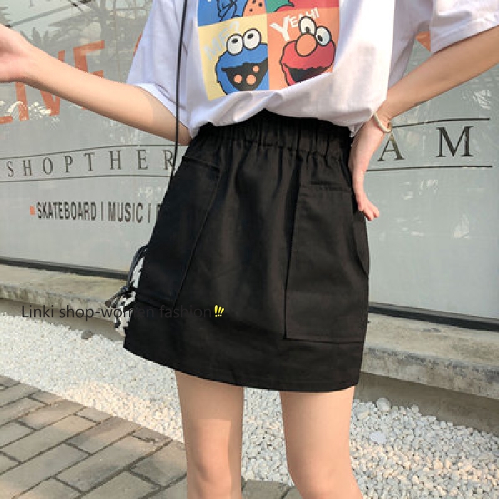 Chân váy mini eo cao màu trơn giản dị phong cách Hàn Quốc | BigBuy360 - bigbuy360.vn