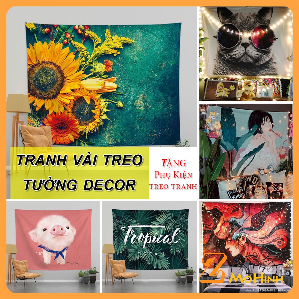 Tranh Vải Treo Tường Decor Tổng hợp các Mẫu Hot Trend Trang Trí Phòng Ngủ, Bàn Máy Tính