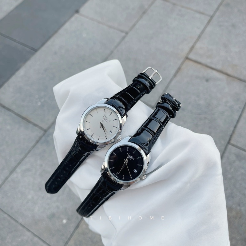 Đồng hồ nữ dây da TS 𝐂𝐨𝐮𝐭𝐮𝐫𝐢𝐞𝐫 mặt 32mm 3 màu dây da dập vân cá sấu bóng đen đỏ trắng
