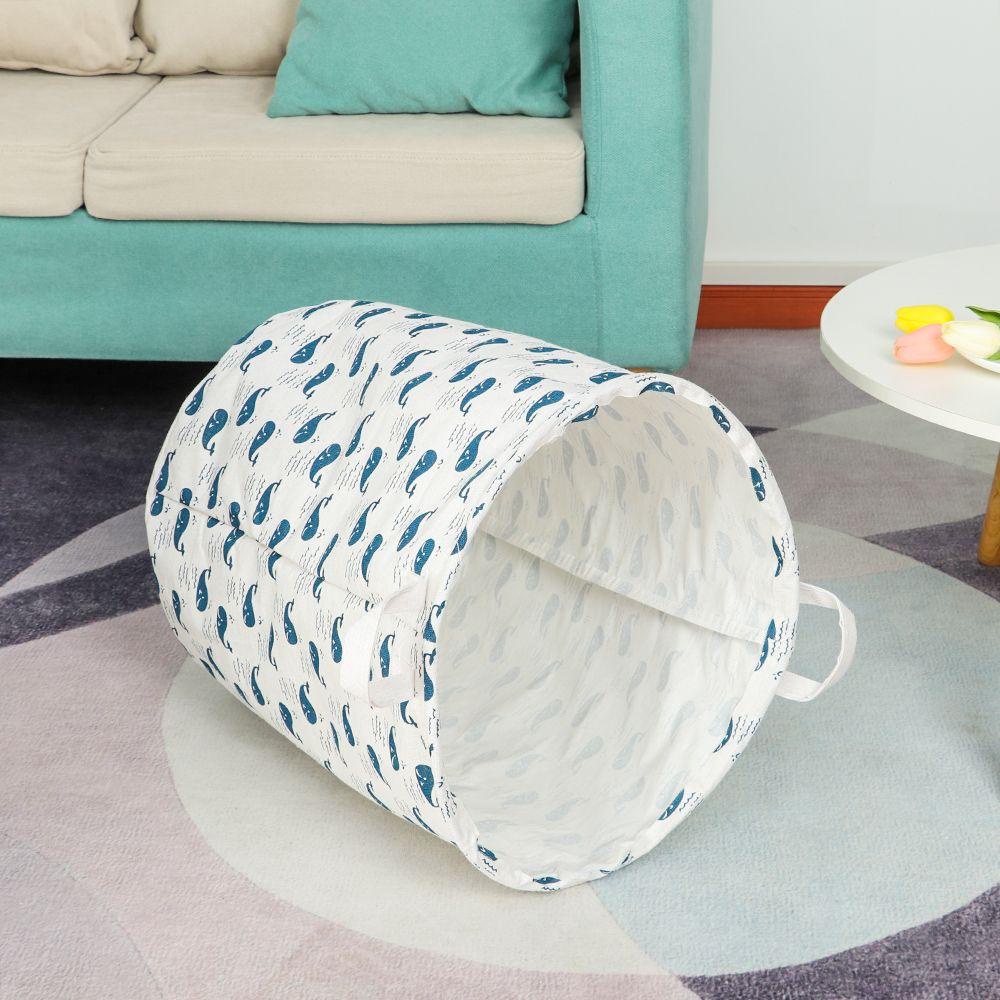 Giỏ Đựng Đồ Giặt / Đồ Chơi / Quần Áo Bẩn Bằng Vải Lanh Họa Tiết Chú Mèo Dễ Thương 24 Cái
