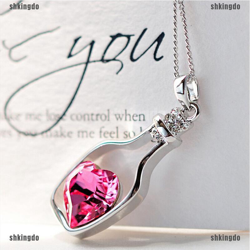 THINH Creative New Fashion Necklace Ladies Popular Love Drift Bottles Pendant Necklace