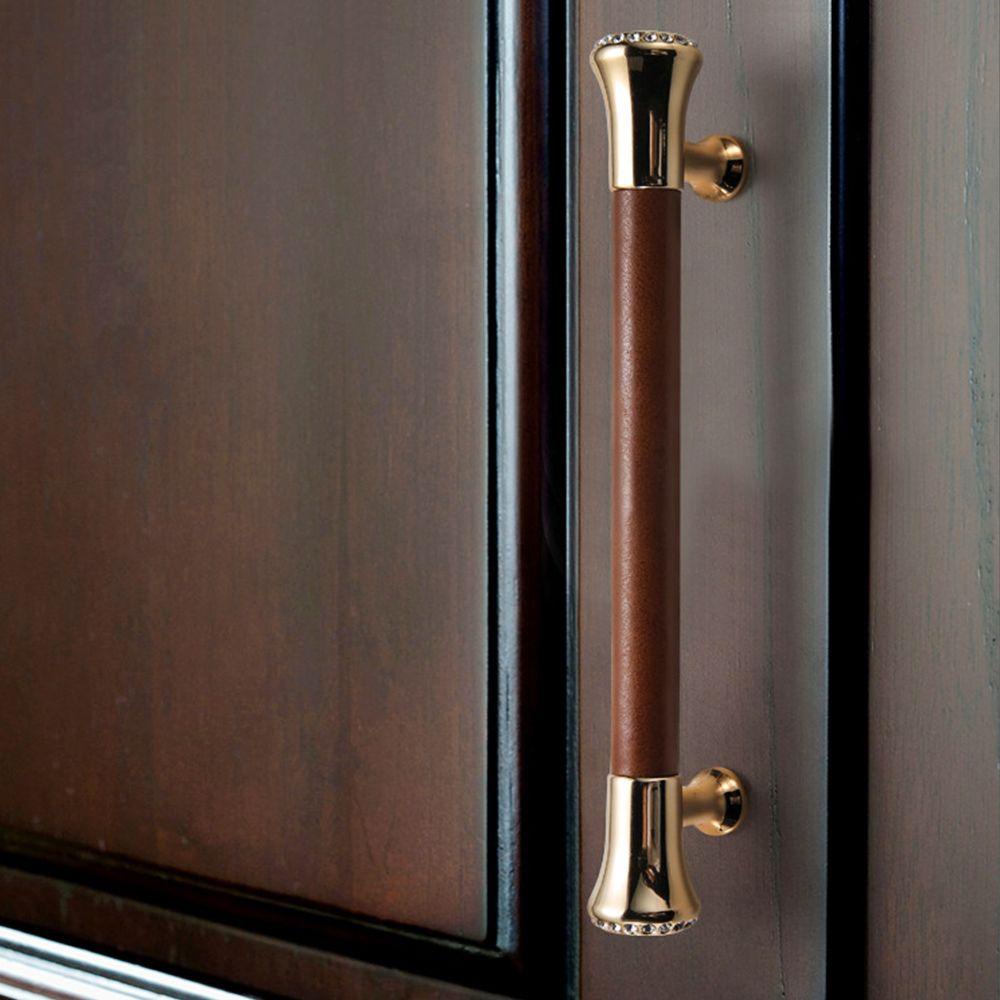 ZAIJIE24 Tay Nắm Cửa Tủ Bằng Da Và Hợp Kim Kẽm Chất Lượng Cao