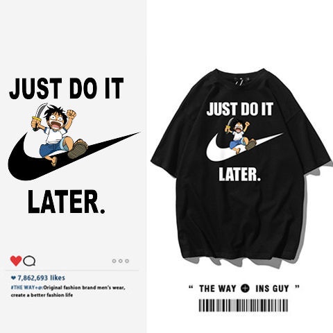 Áo Thun 100% Cotton Tay Ngắn Cổ Tròn Dáng Rộng In Họa Tiết Hoạt Hình Thời Trang Mùa Hè Cho Nam