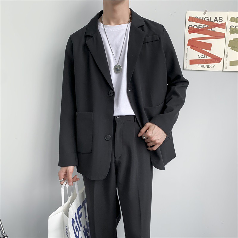 Men's suit Black top Outerwear Casual business trend jacket