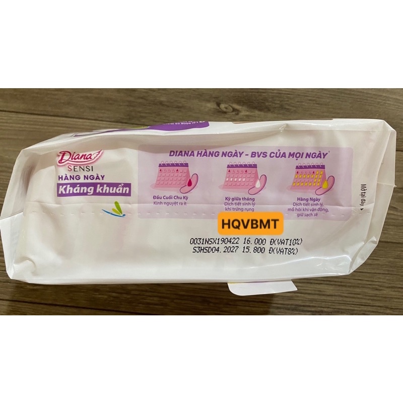 1 Lốc  Băng vệ sinh Diana hàng ngày Sensi kháng khuẩn gói 20 miếng