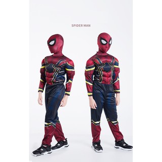 Trẻ em hóa trang người nhện spiderman người máy độn cơ bắp