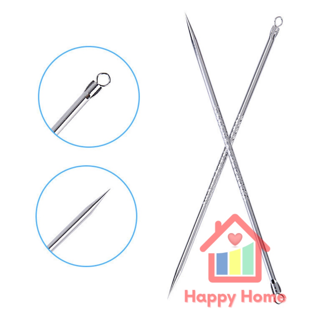 Cây nặn mụn trứng cá 2 đầu, que nặn mụn inox tiện lợi Happy Home