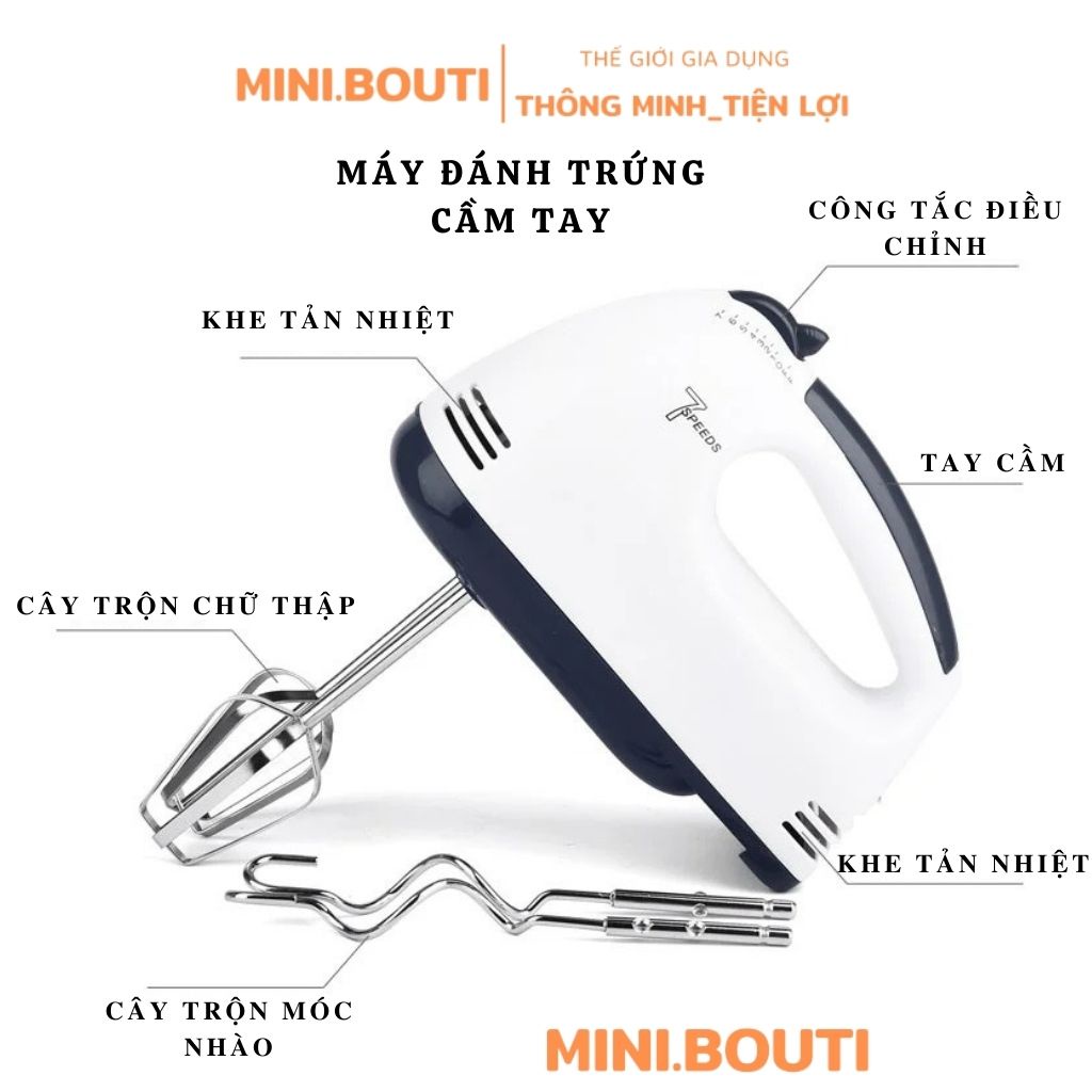 Máy Đánh Trứng MINIBOUTI Máy Đánh Trứng Cầm Tay Máy Đánh Trứng Mini Máy Đánh Kem Cầm Tay Chính Hãng Bảo Hành 12 Tháng