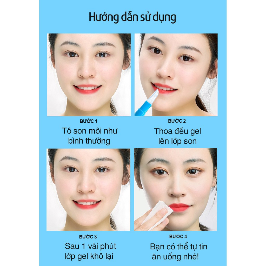 Gel khóa màu son môi giữ bền màu 24h không trôi không lem gel giữ son Yasan