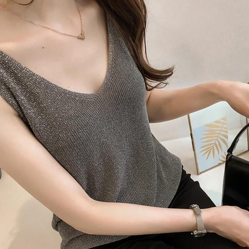 Áo không tay cổ chữ V thời trang cho nữ | BigBuy360 - bigbuy360.vn