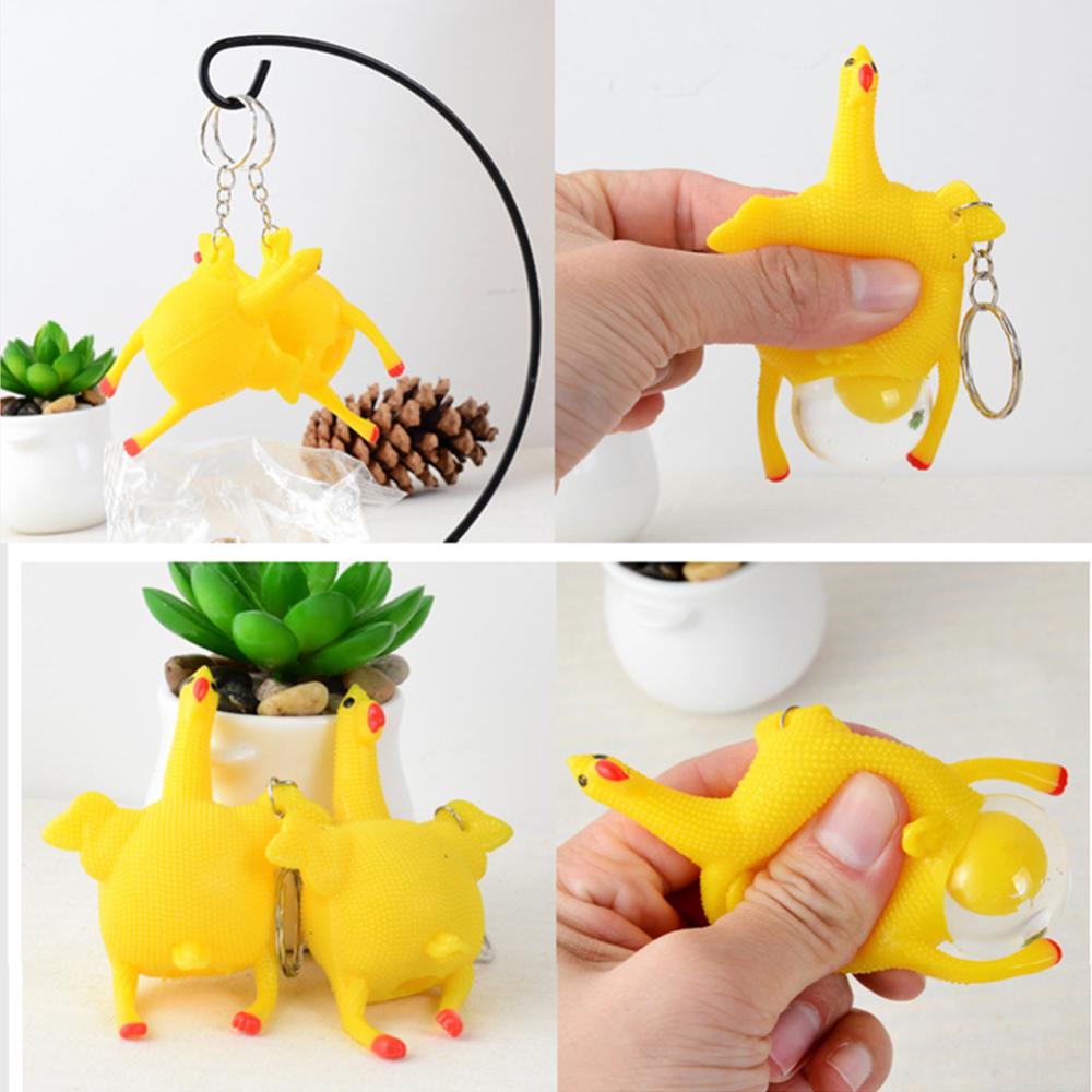 Móc Khóa Hình Gà Đẻ Trứng Vui Nhộn Bằng Silicone L1R7