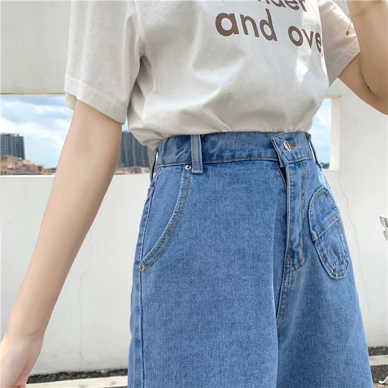 [Có size lớn] Quần shorts jeans nữ Ulzzang Quảng Châu QLJ20 (có size đại)