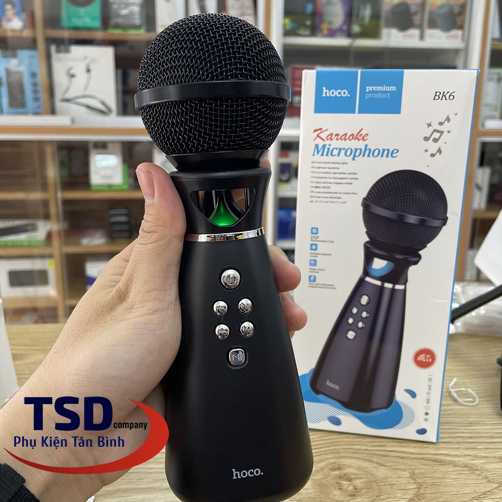 Micro Hát Karaoke Mini HOCO Bk6 Chính Hãng