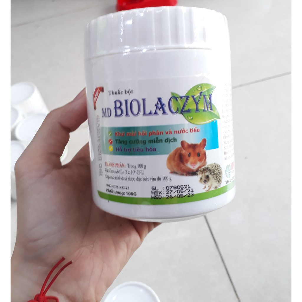 Thuốc bột Biolaczym giảm mùi hôi nước tiểu và phân cho thú cưng 100g