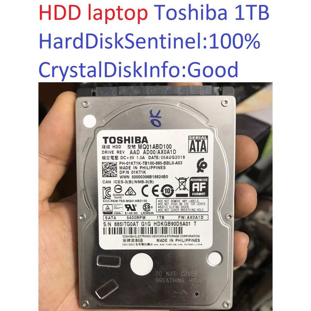 ổ cứng laptop 1tb 1000gb toshiba 2.5" inch 7mm hdd thin slim mỏng, cpu E5300