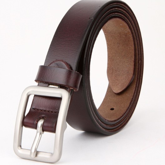 Dây lưng nữ, da thật, khóa vuông, bản nhỏ 2,3cm