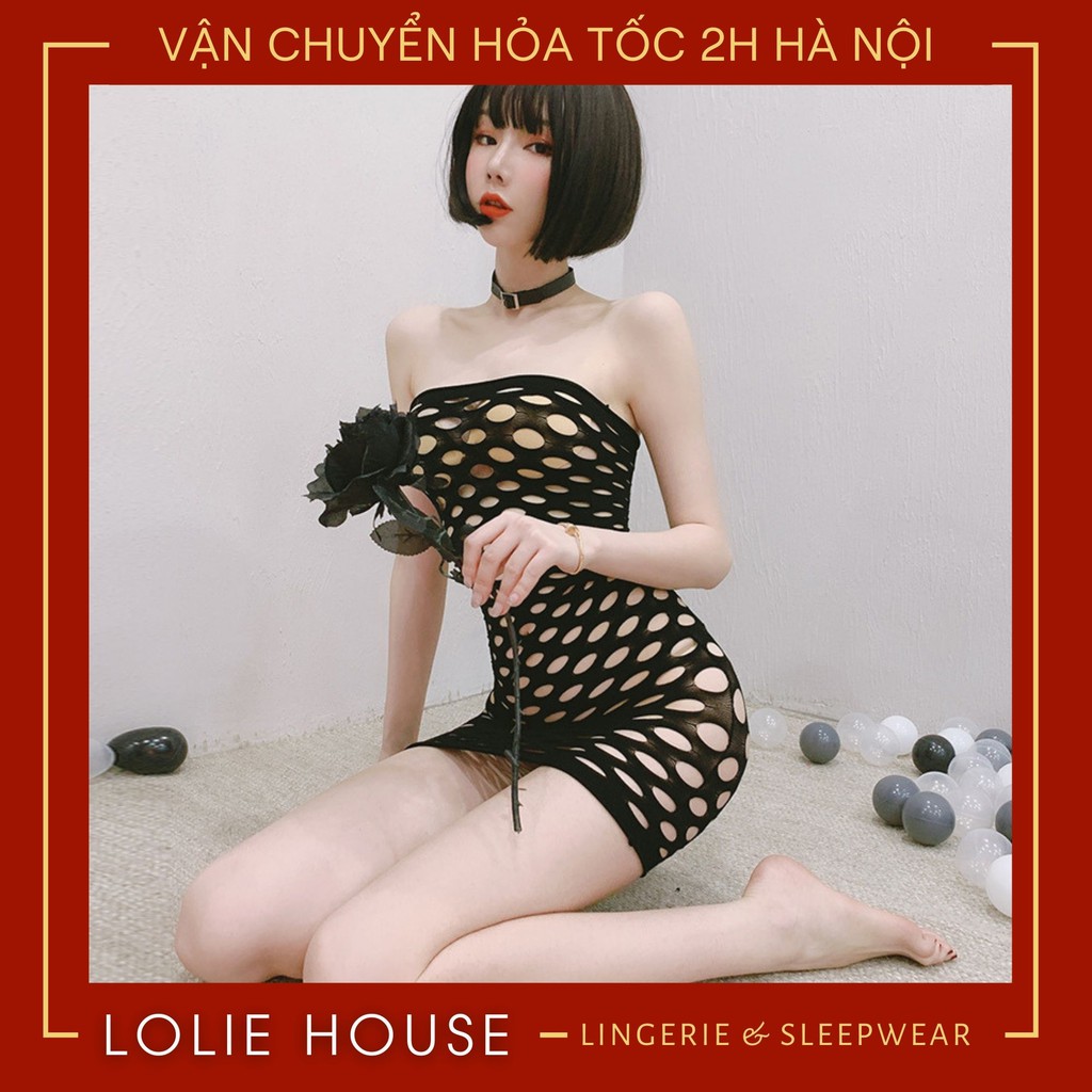 Bodysuit sexy quây lưới - Tất lưới toàn thân ôm body LOLIE HOUSE - BS2 | BigBuy360 - bigbuy360.vn