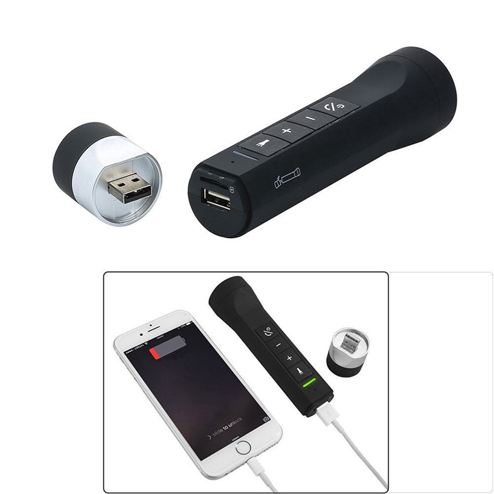 Loa bluetooth không dây đa năng tích hợp đèn pin sạc dự phòng tiện lợi