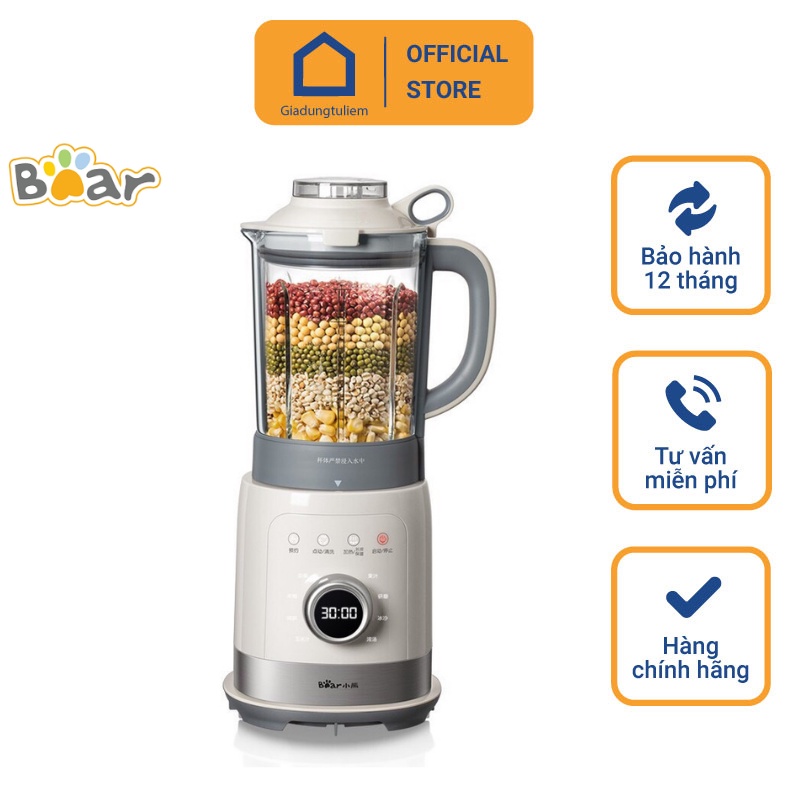 Máy Làm Sữa Hạt Đa Năng - Sữa Đậu Nành - Xay Sinh Tố - Bear PBJ-B10U5 1,5L- 8 Chế Độ Chức Năng