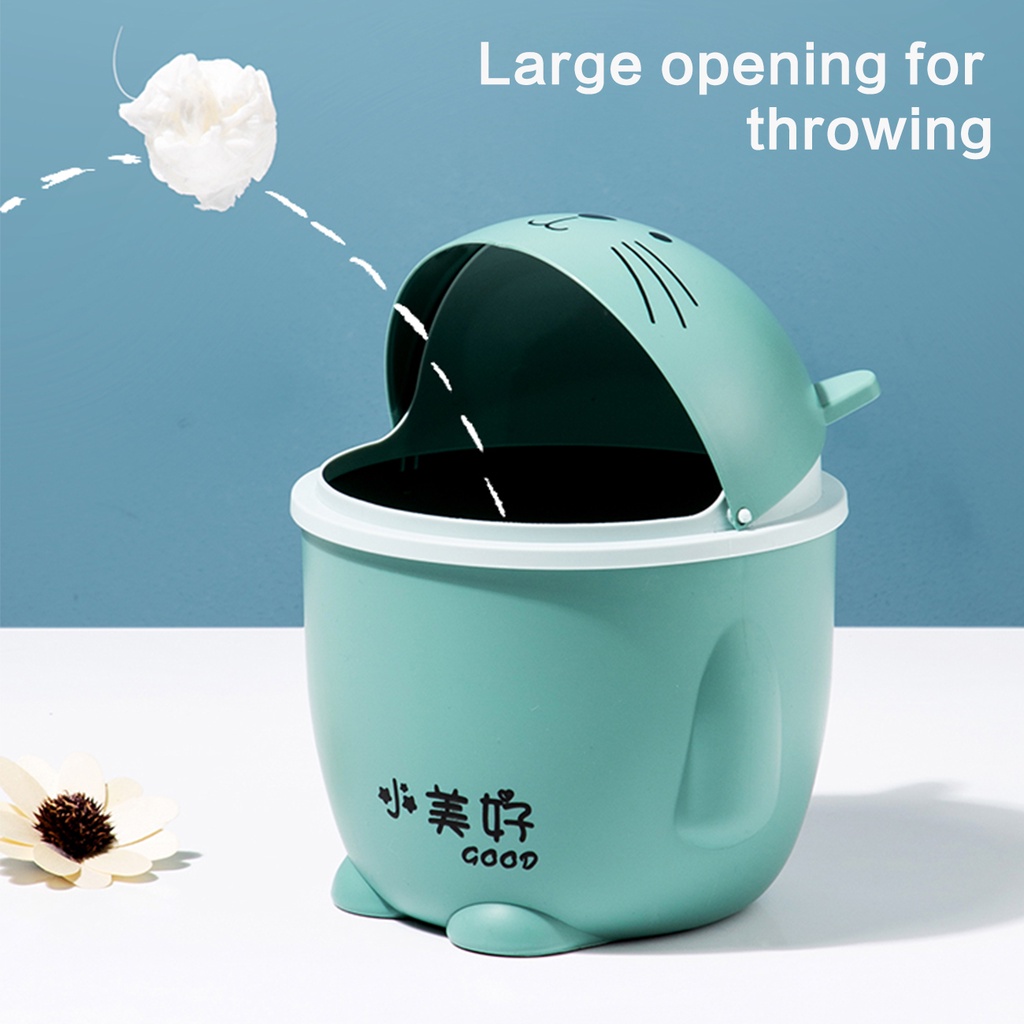 Thùng rác Shepherd kích thước nhỏ gọn có nắp thiết kế dễ thương tiện dụng cho ký túc xá/phòng ngủ